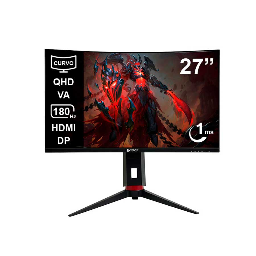 Monitor Gamer TEROS TE-2767G 27" QHD 2K Curvo 180Hz 1ms