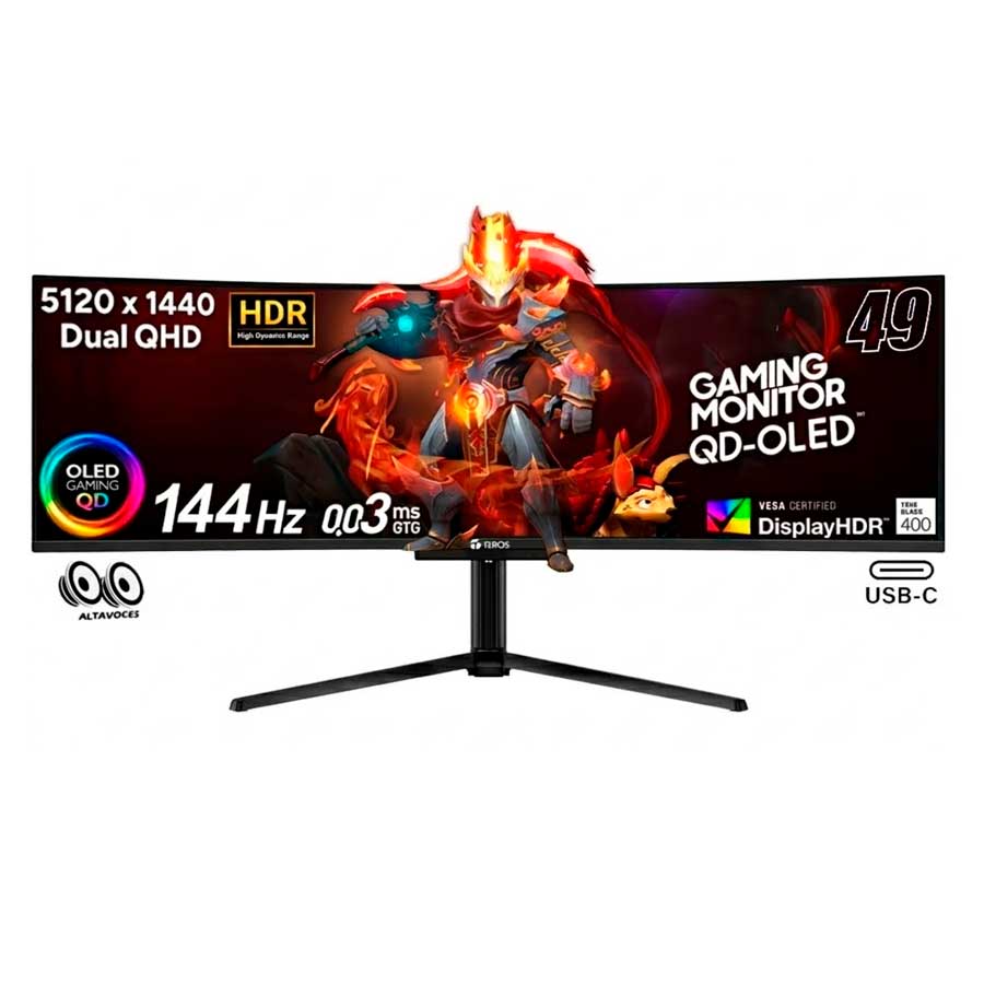 Monitor Curvo Gaming TEROS TE-4921G 49" QD-OLED 5K 144Hz 0.03ms